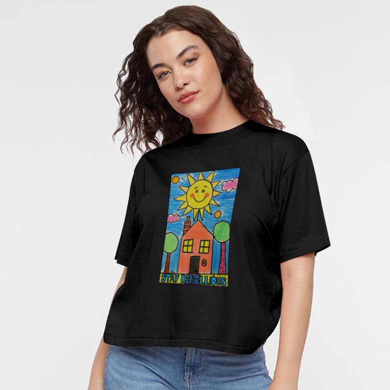 STAY REBELLIOUS: Kids Drawing Sun and Garden