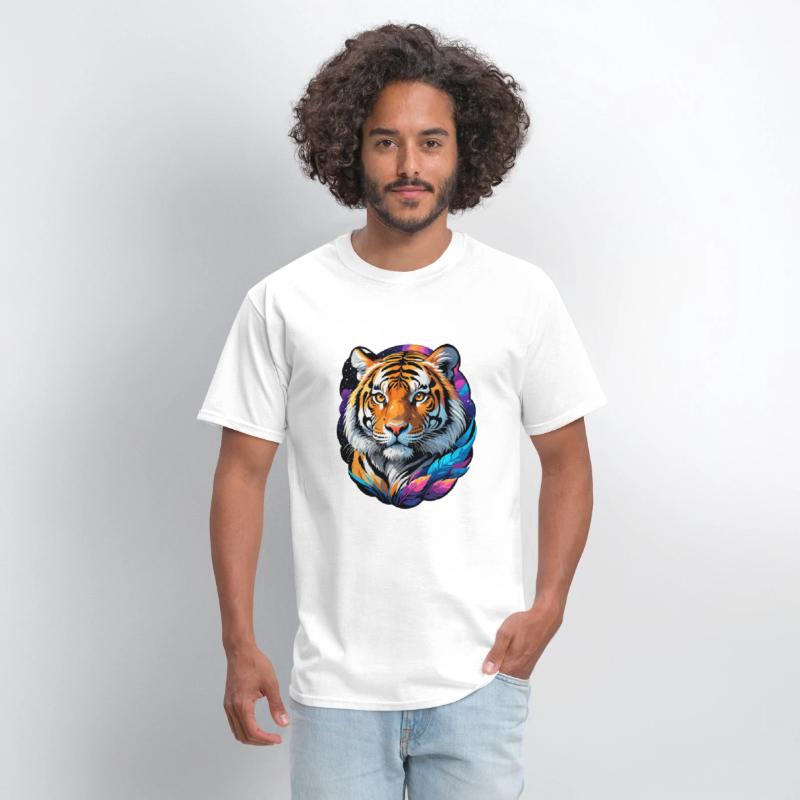 Stellar Tiger Aura - Cosmic Animal Artwork