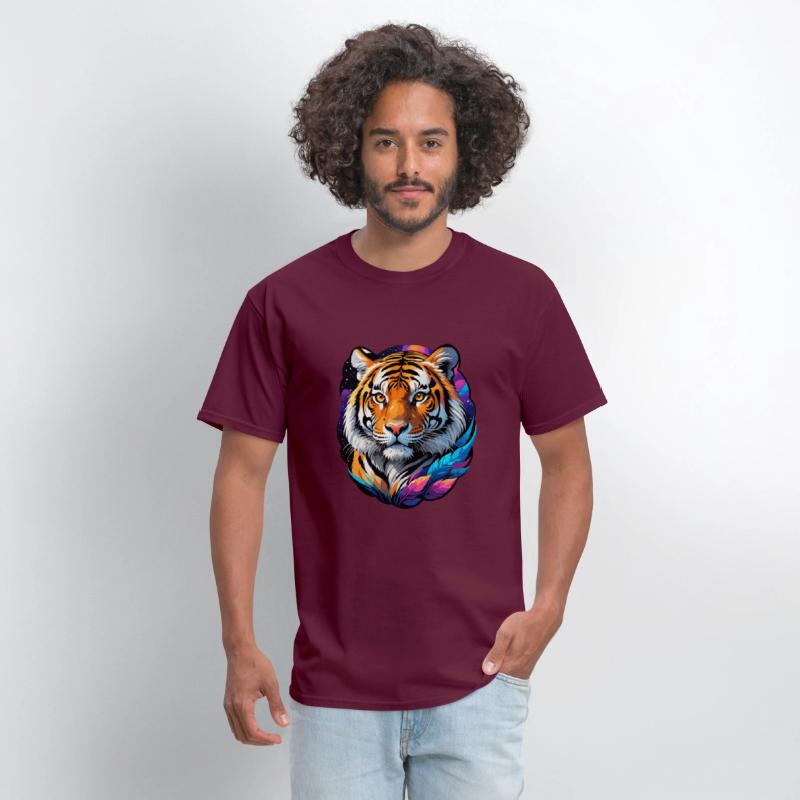 Stellar Tiger Aura - Cosmic Animal Artwork