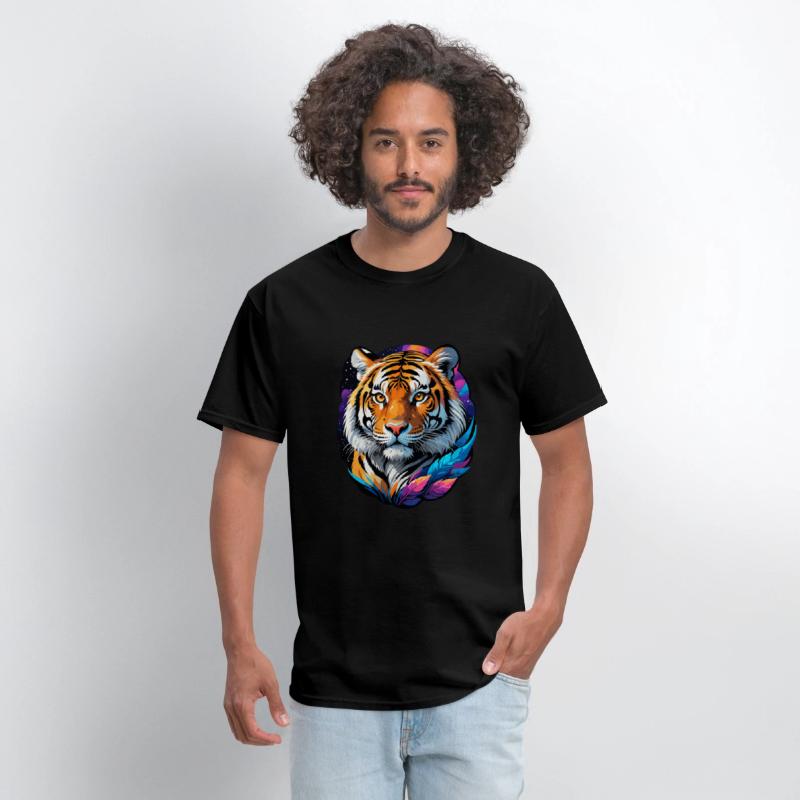 Stellar Tiger Aura - Cosmic Animal Artwork