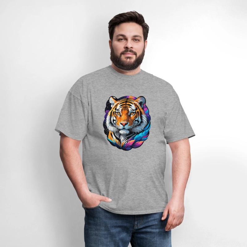 Stellar Tiger Aura - Cosmic Animal Artwork