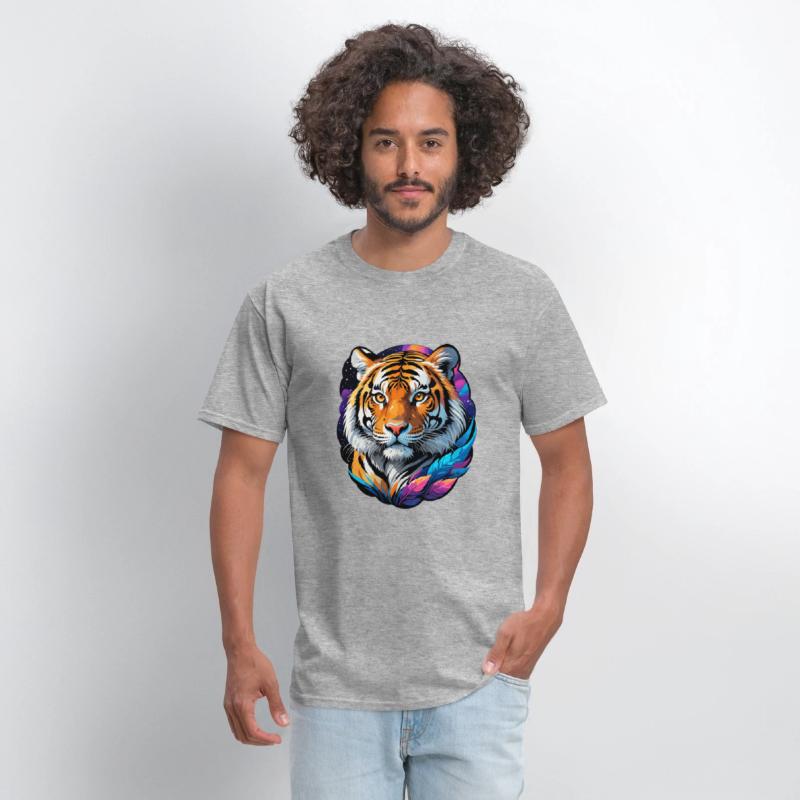 Stellar Tiger Aura - Cosmic Animal Artwork