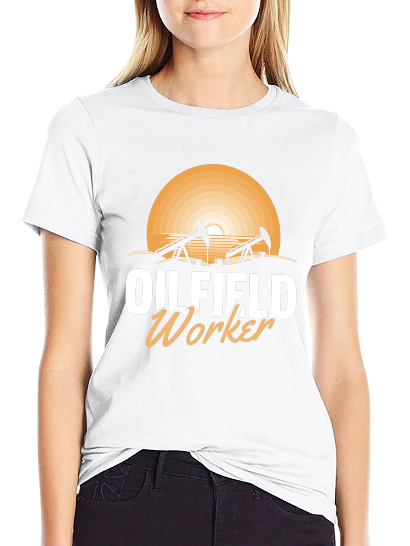 Oilfield Worker Graphic Tee - Sunset Design