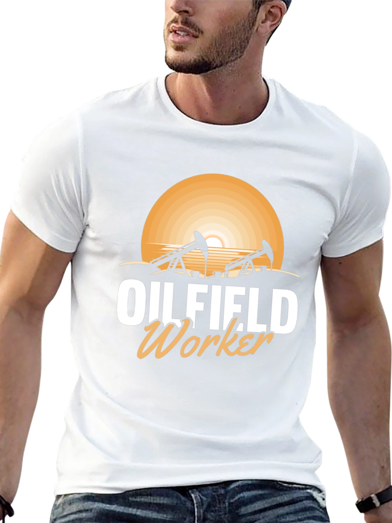 Oilfield Worker Graphic Tee - Sunset Design