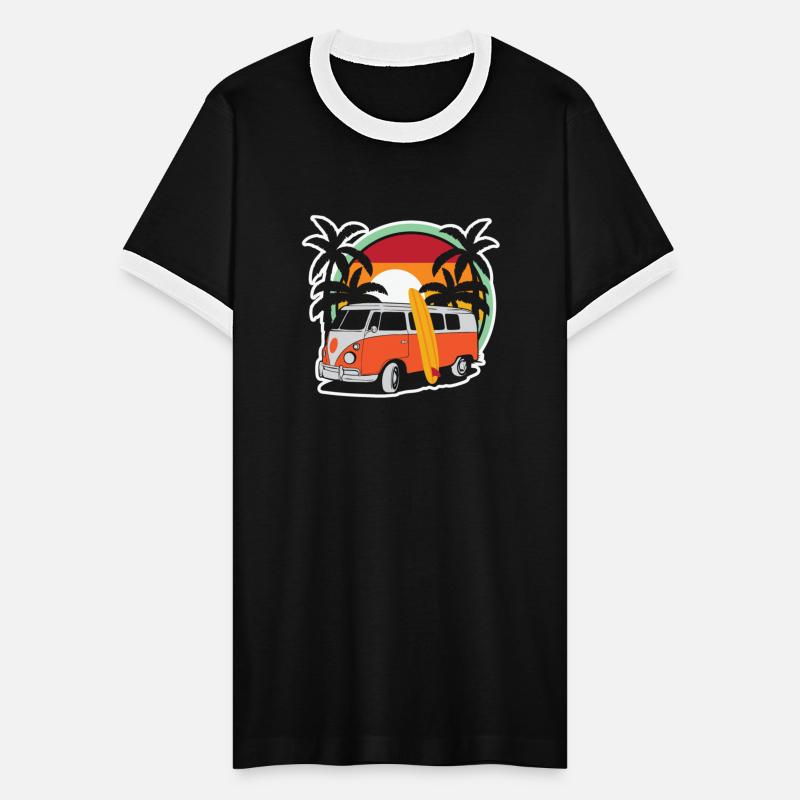 Summer Surfer Beach Hippie Van Surfboard