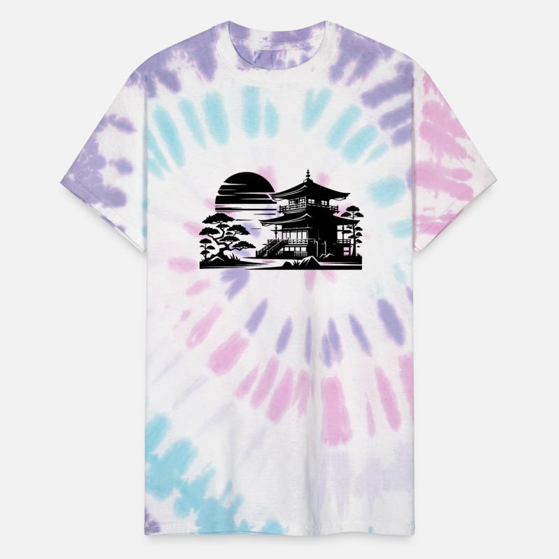 Sunset Temple Asian Landscape