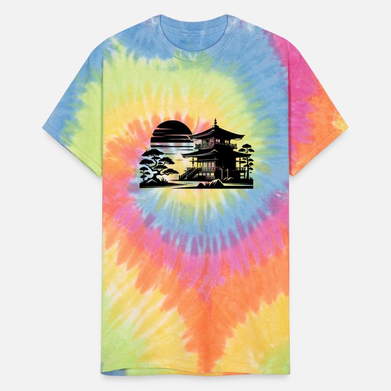 Sunset Temple Asian Landscape