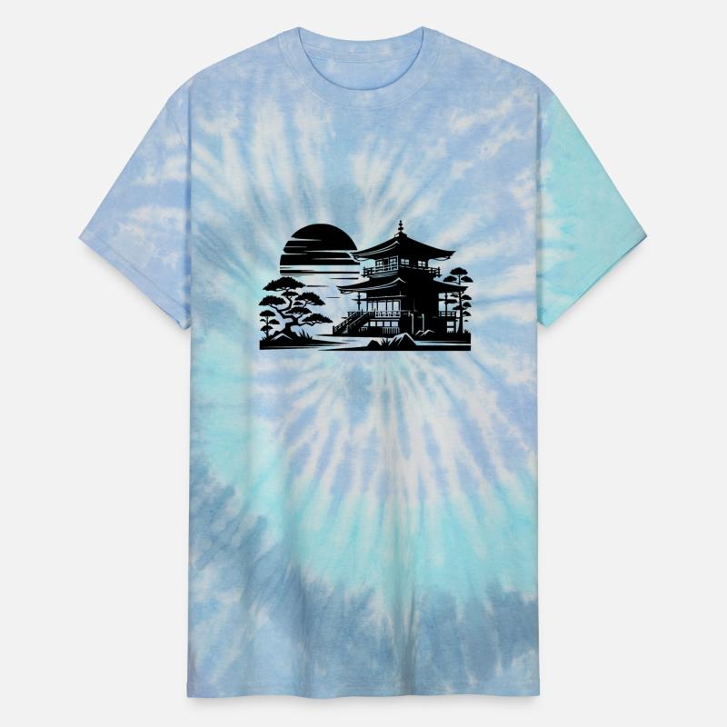 Sunset Temple Asian Landscape