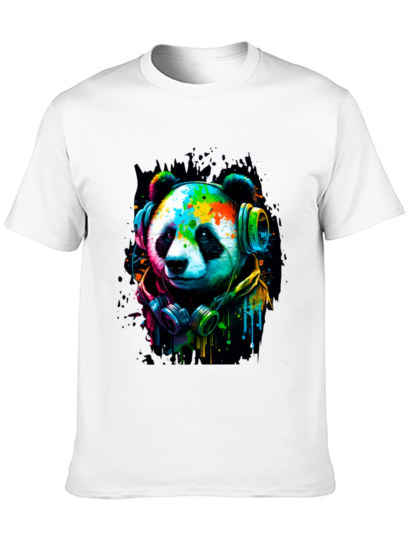 Cool Panda with Headphones Graphic Tee