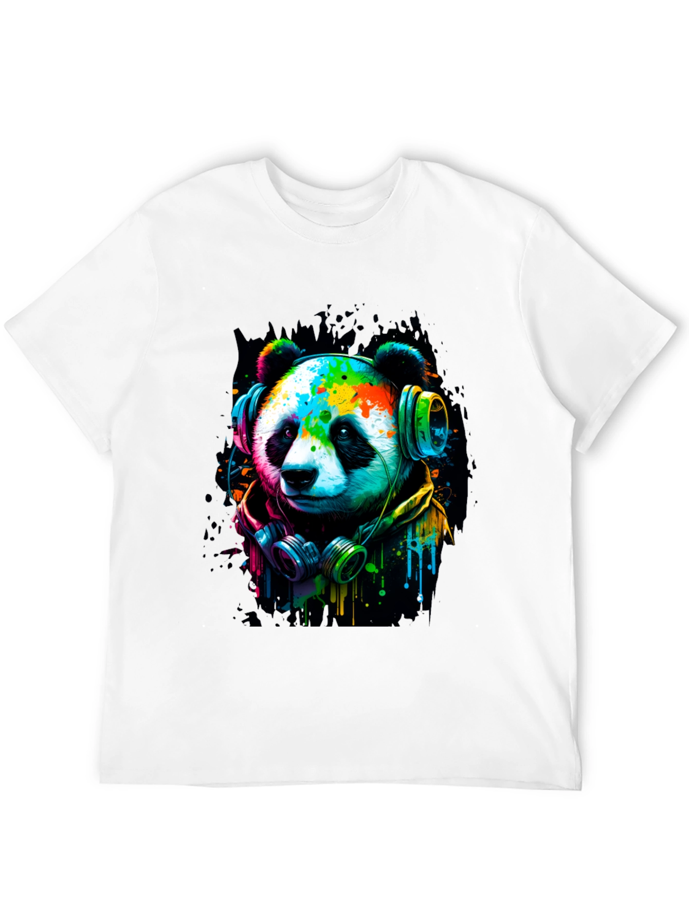 Cool Panda with Headphones Graphic Tee