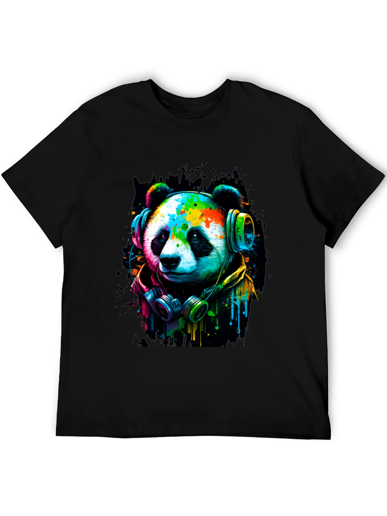 Cool Panda with Headphones Graphic Tee