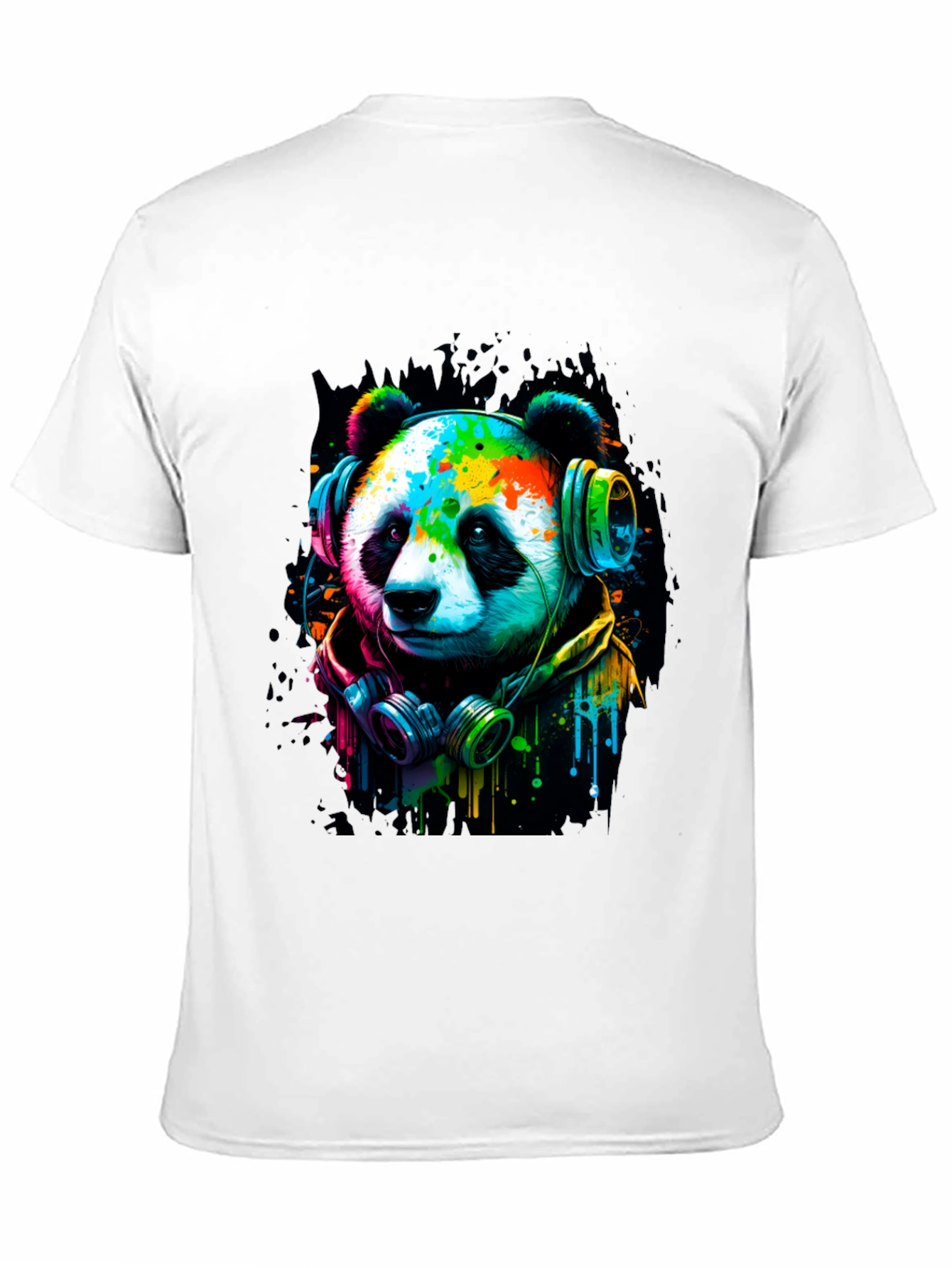 Cool Panda with Headphones Graphic Tee