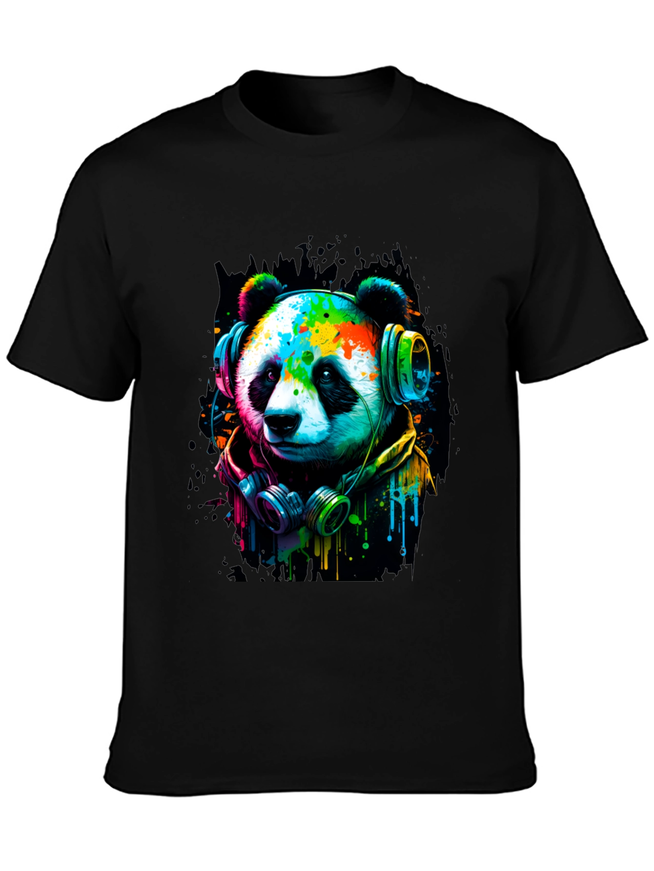 Cool Panda with Headphones Graphic Tee