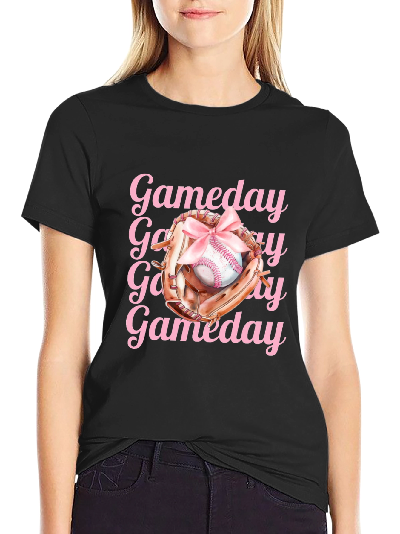 Gameday Baseball Tee - Pink Ribbon Design