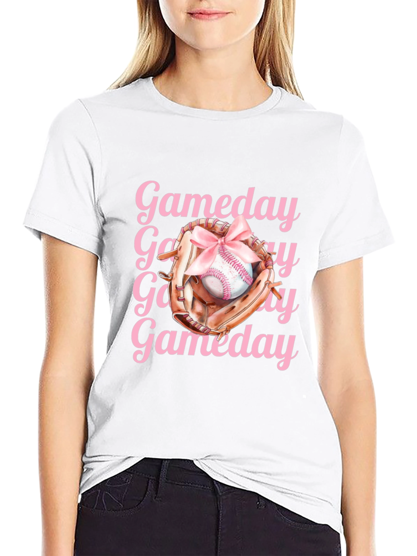 Gameday Baseball Tee - Pink Ribbon Design