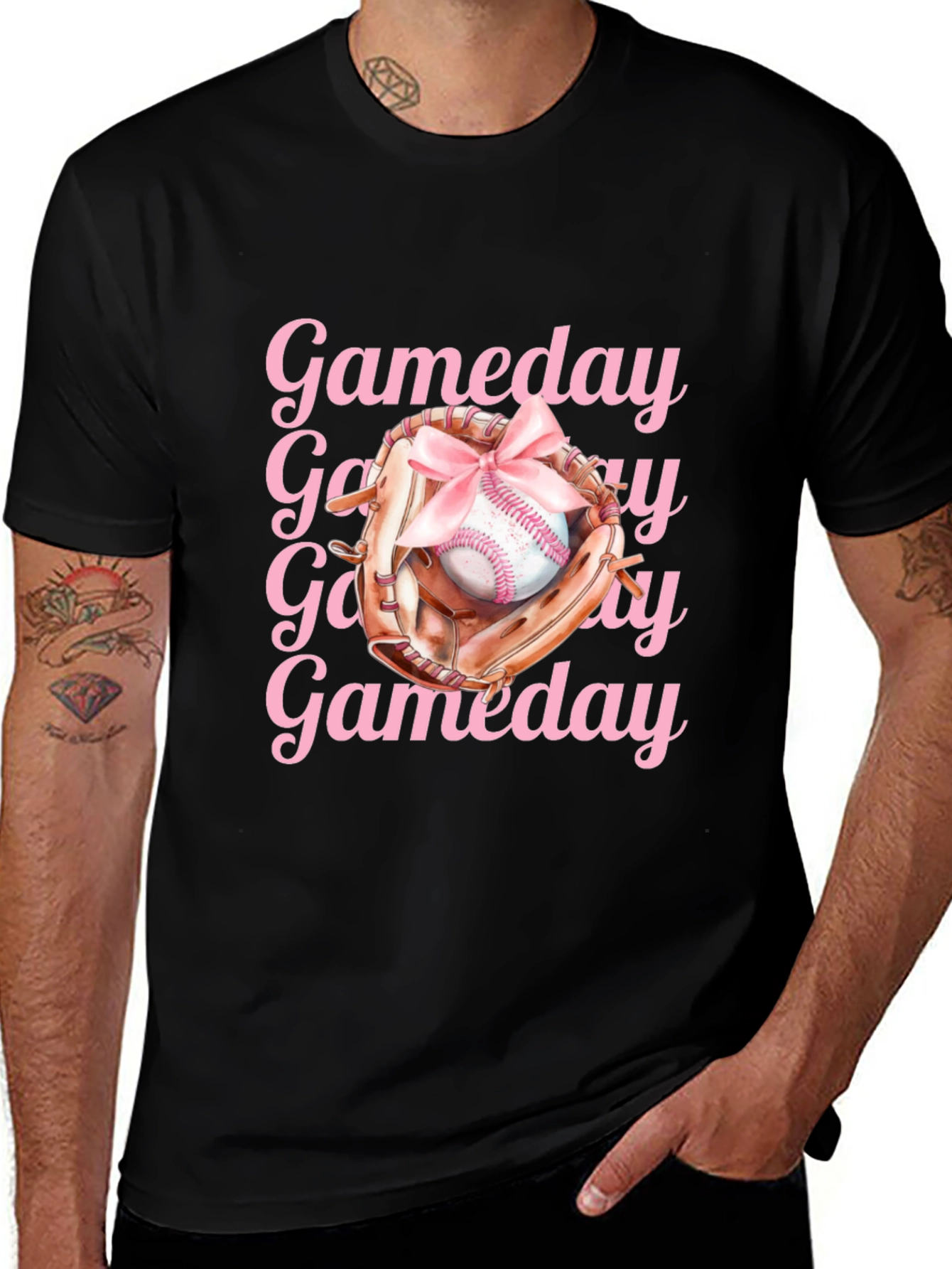 Gameday Baseball Tee - Pink Ribbon Design