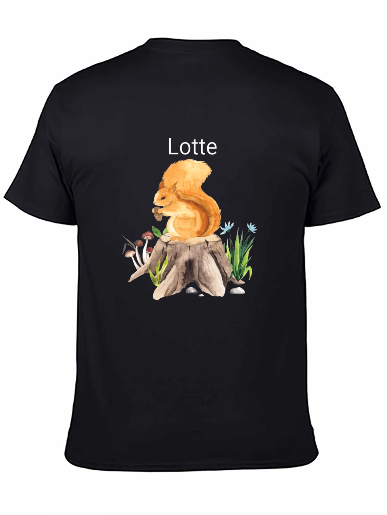 Squirrel on Stump Custom Name T-Shirt