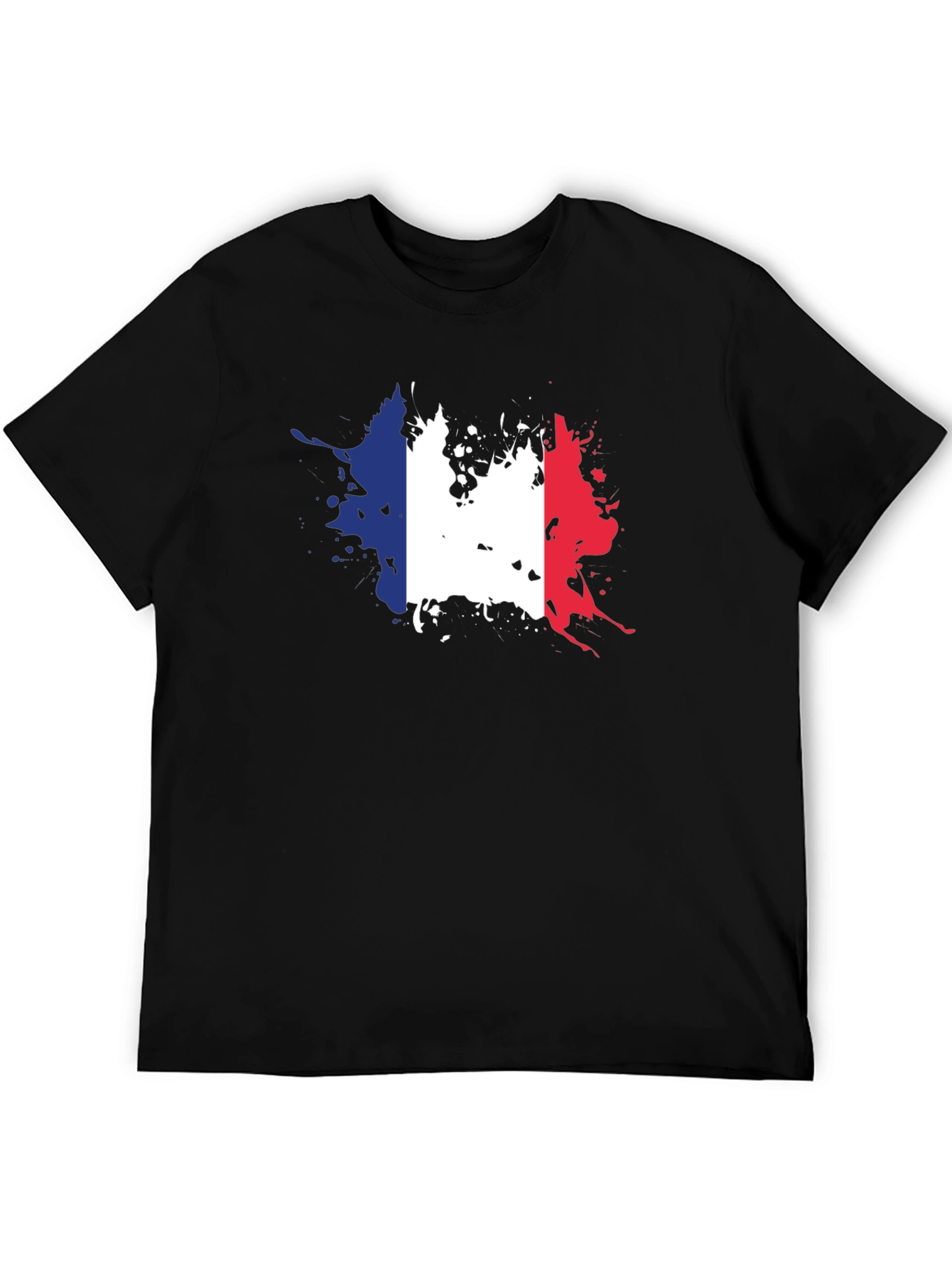 France Flag Splatter Graphic T-Shirt