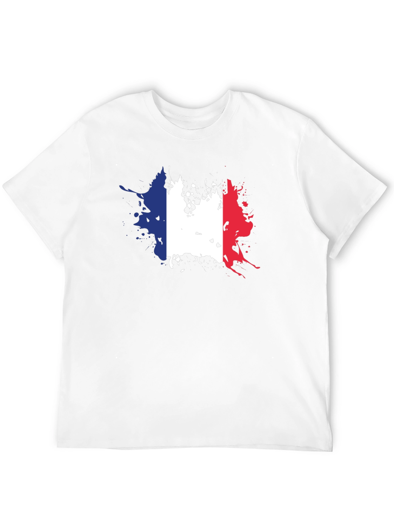 France Flag Splatter Graphic T-Shirt