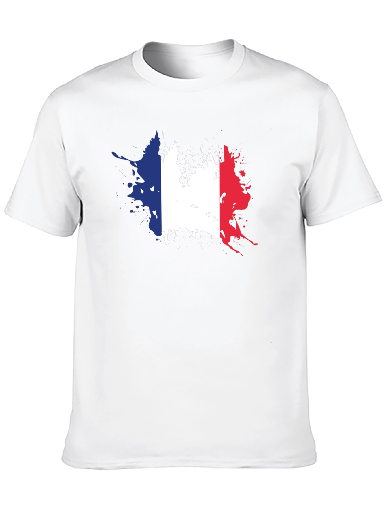 France Flag Splatter Graphic T-Shirt