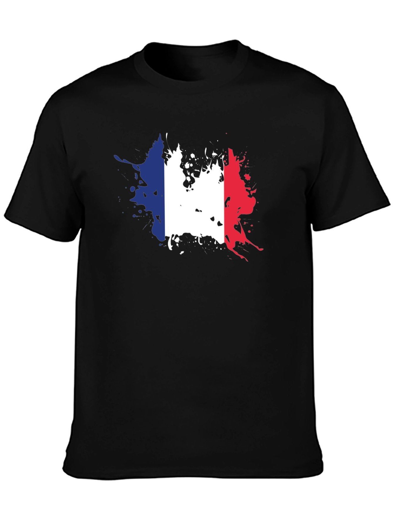France Flag Splatter Graphic T-Shirt