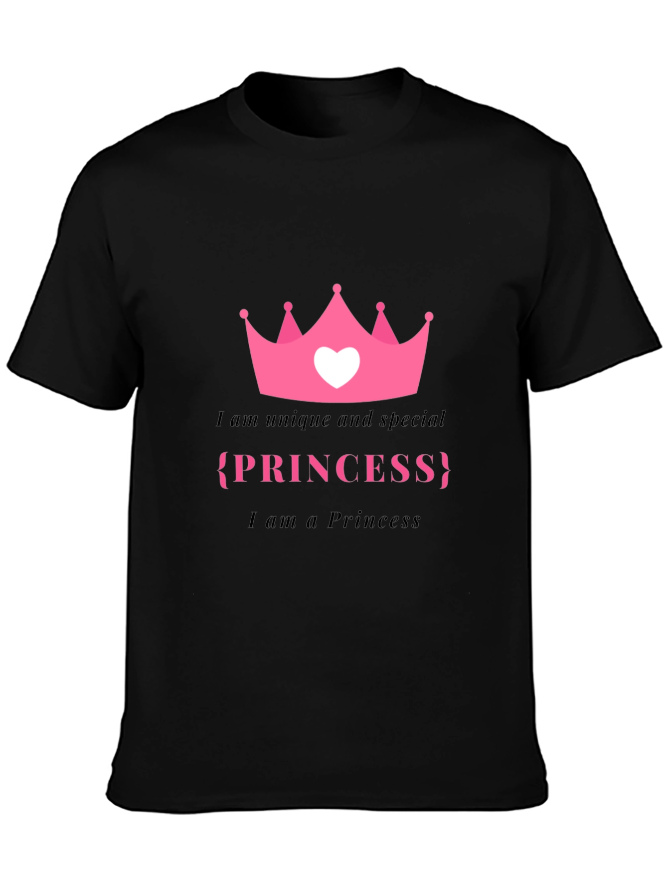 Unique Princess Graphic Tee - Black