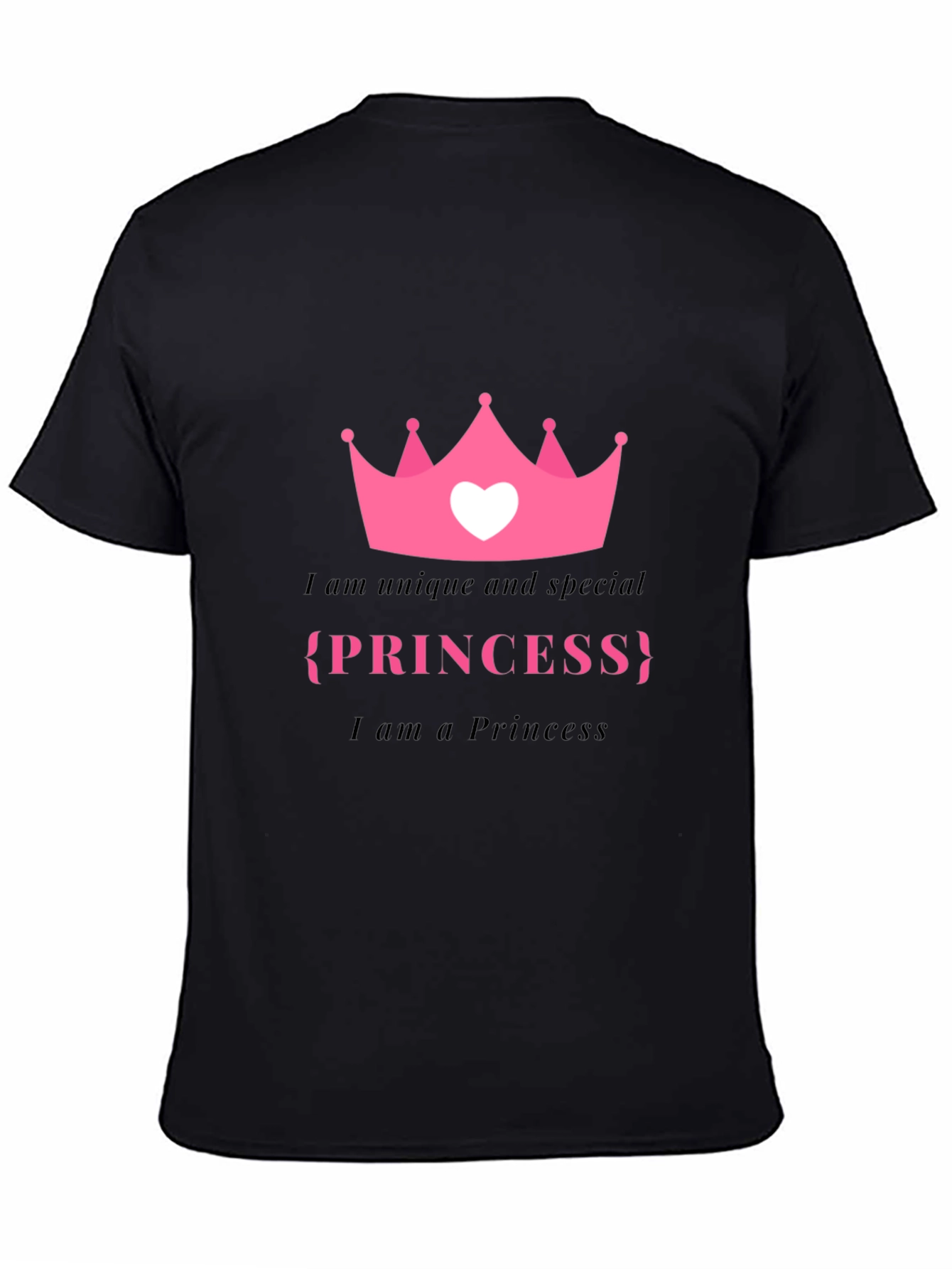 Unique Princess Graphic Tee - Black