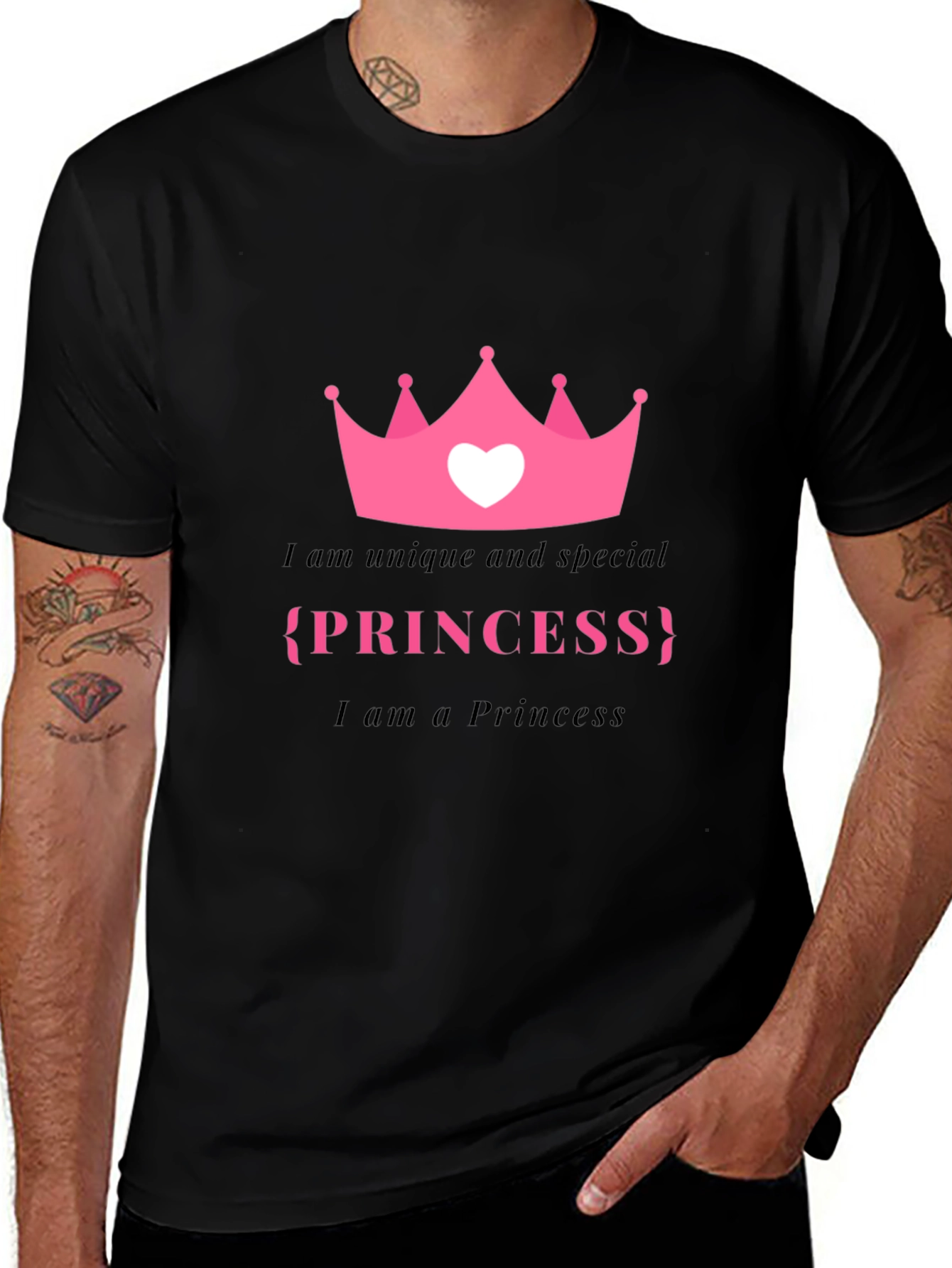 Unique Princess Graphic Tee - Black
