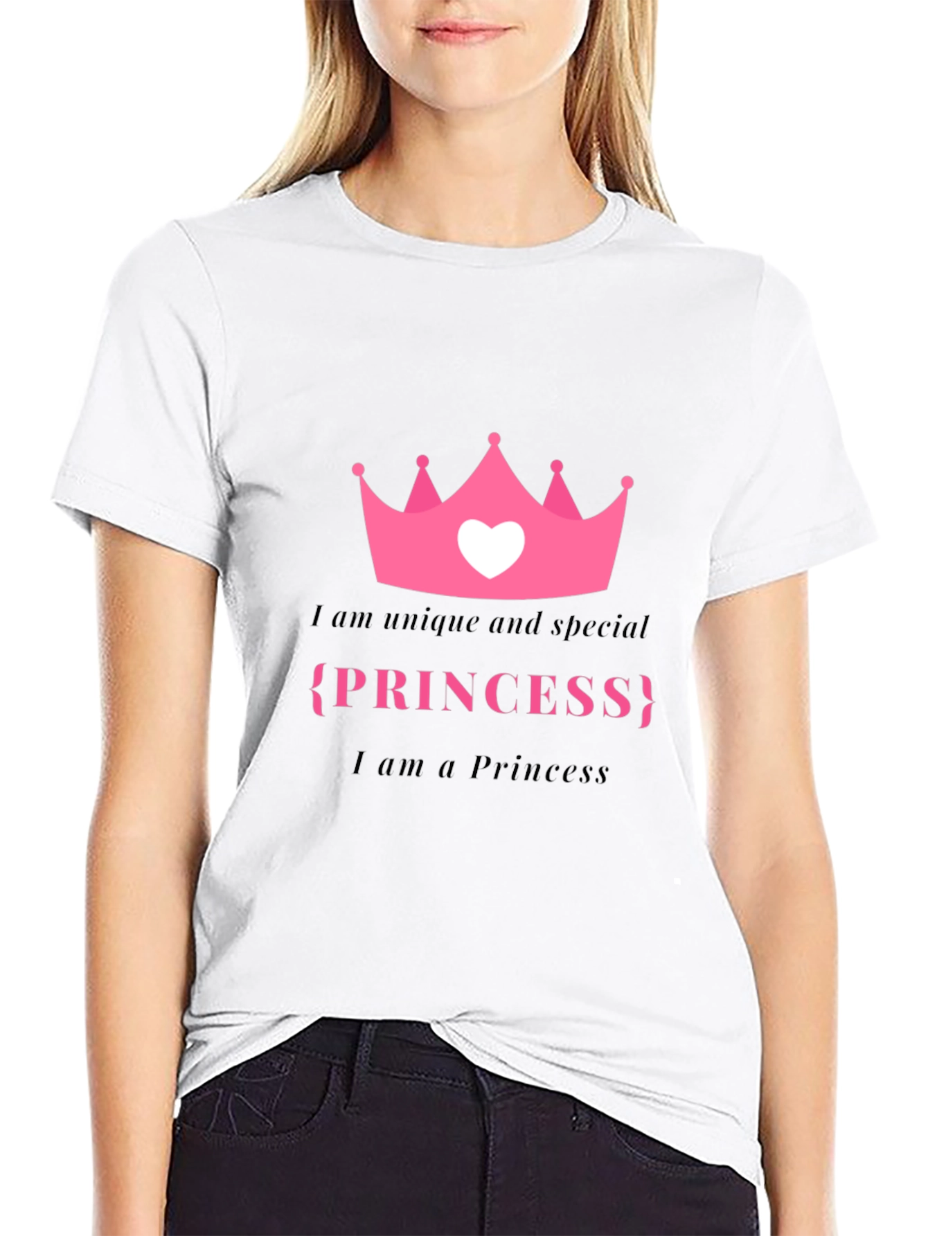 Unique Princess Graphic Tee - Black