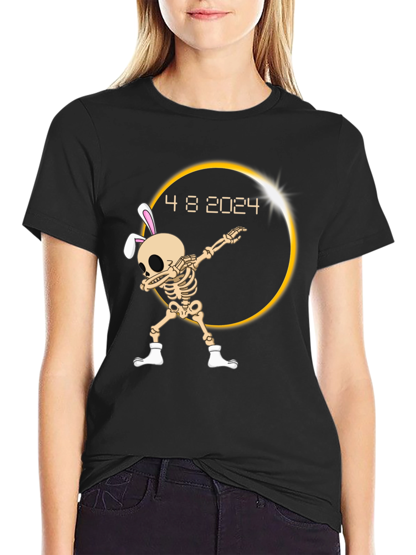 Eclipse 2024 Dab Skeleton T-Shirt