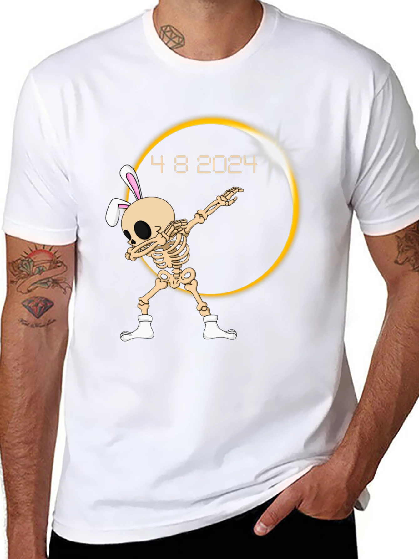 Eclipse 2024 Dab Skeleton T-Shirt