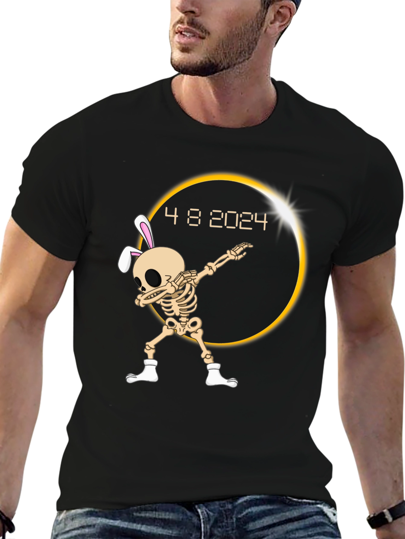 Eclipse 2024 Dab Skeleton T-Shirt