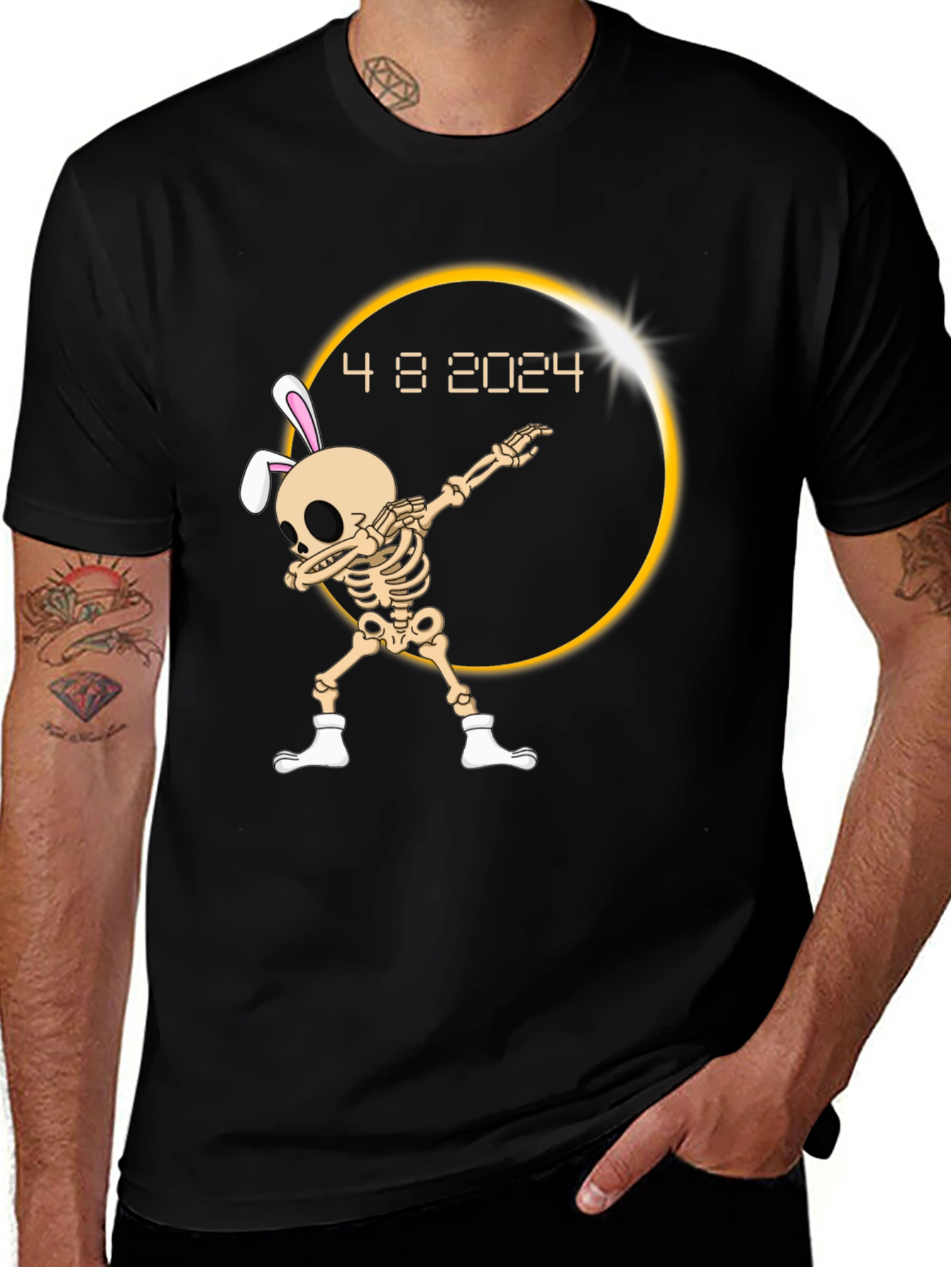 Eclipse 2024 Dab Skeleton T-Shirt