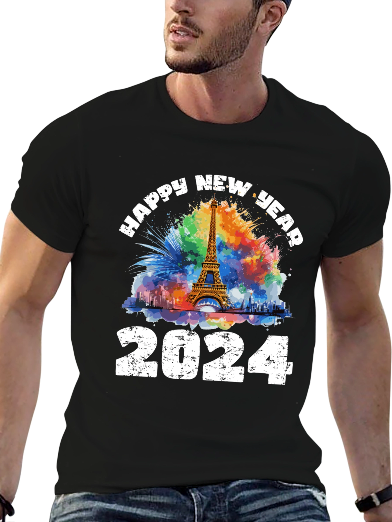 Happy New Year 2024 Eiffel Tower T-Shirt