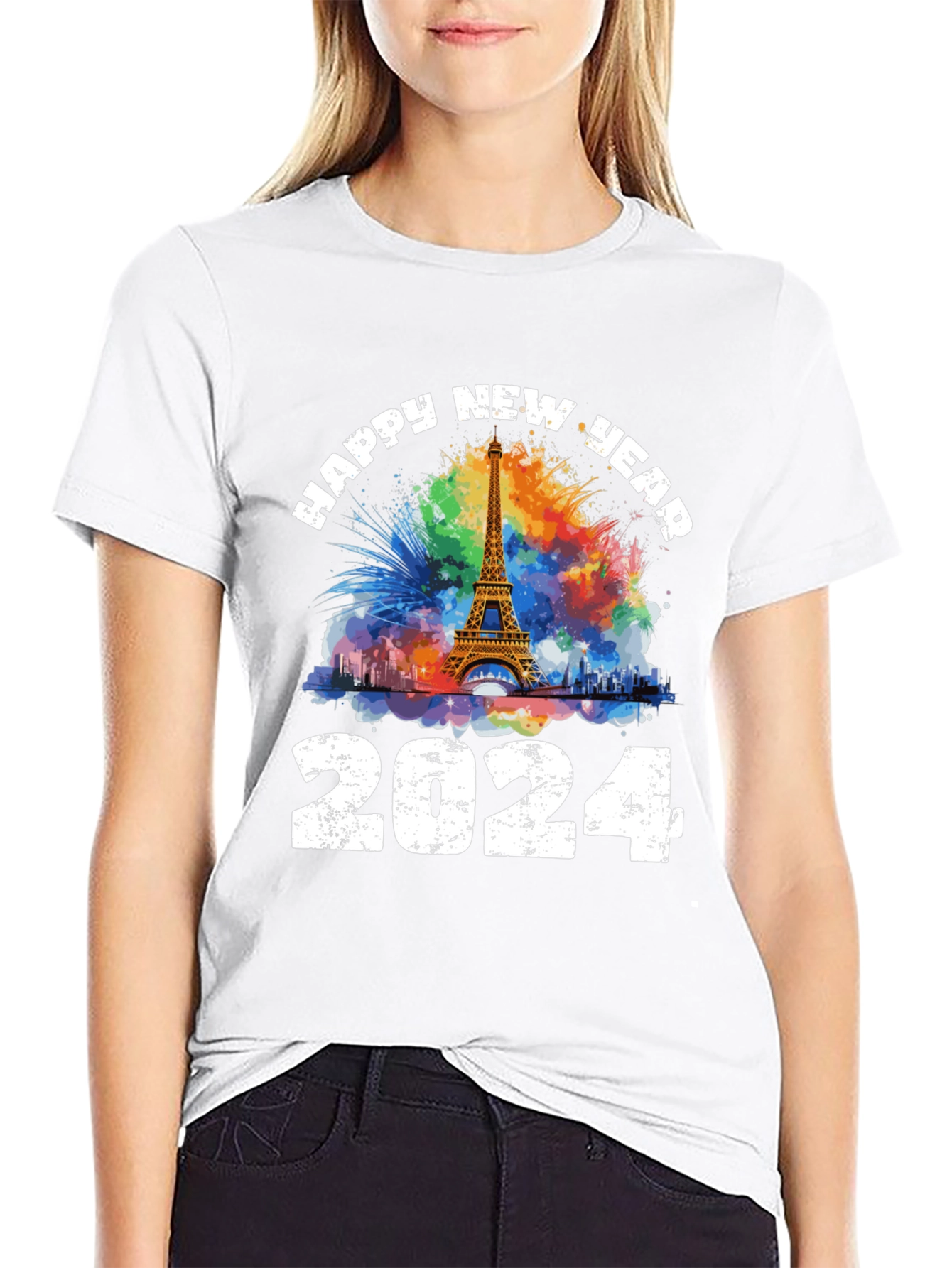 Happy New Year 2024 Eiffel Tower T-Shirt