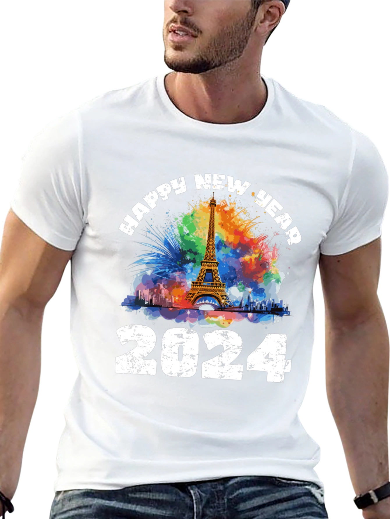 Happy New Year 2024 Eiffel Tower T-Shirt