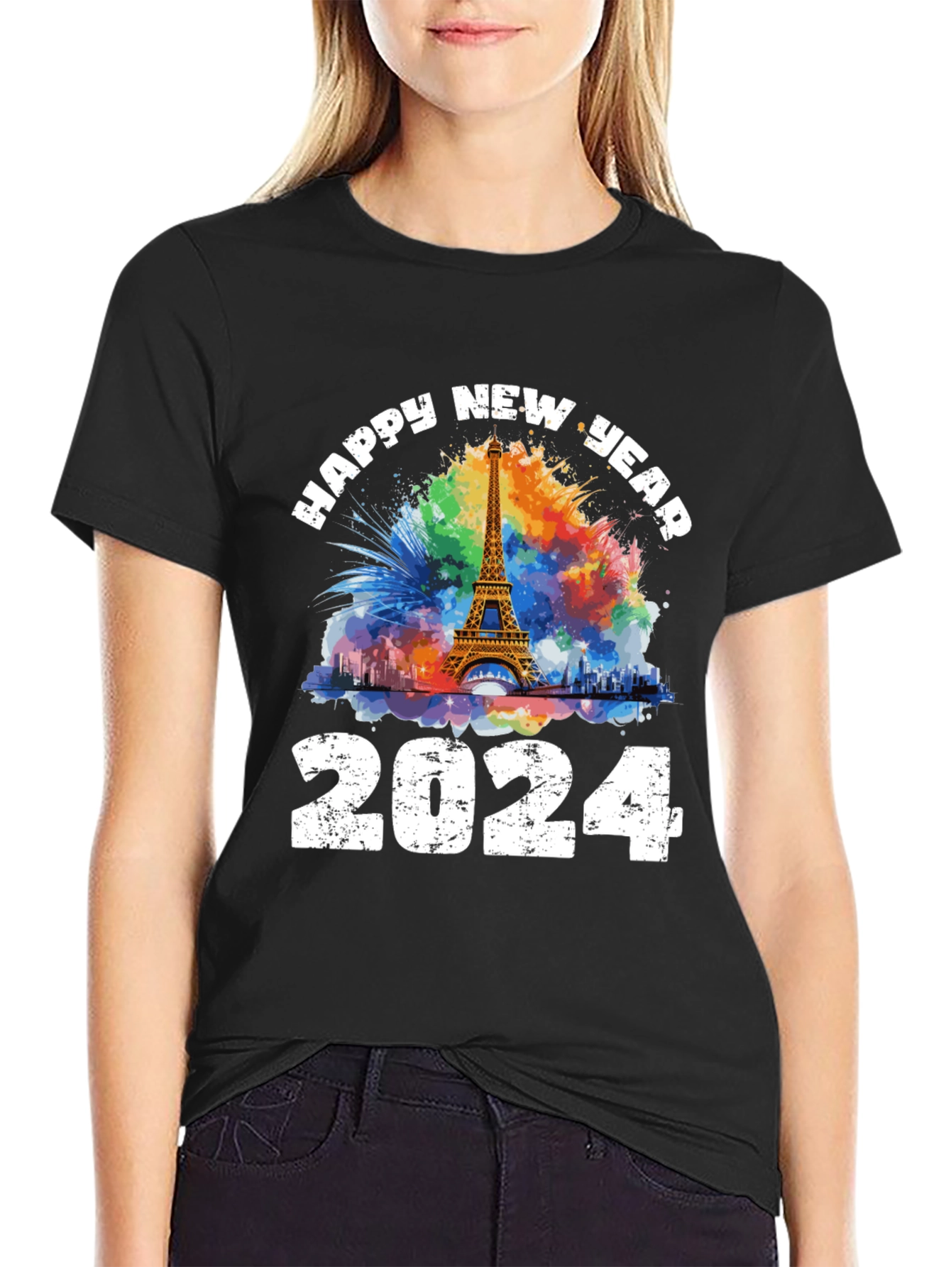 Happy New Year 2024 Eiffel Tower T-Shirt