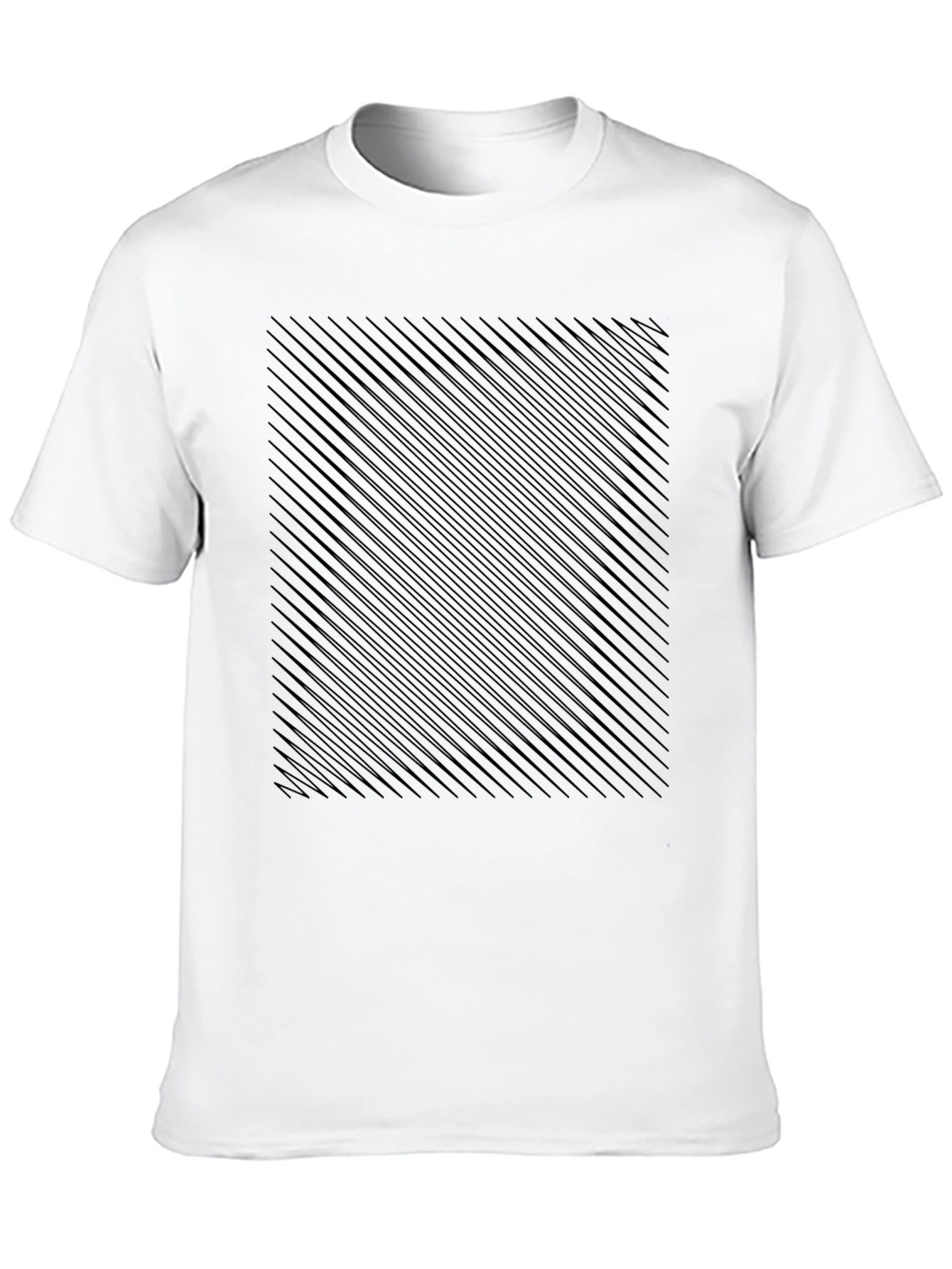 Mens Black Tee with Abstract Line Pattern