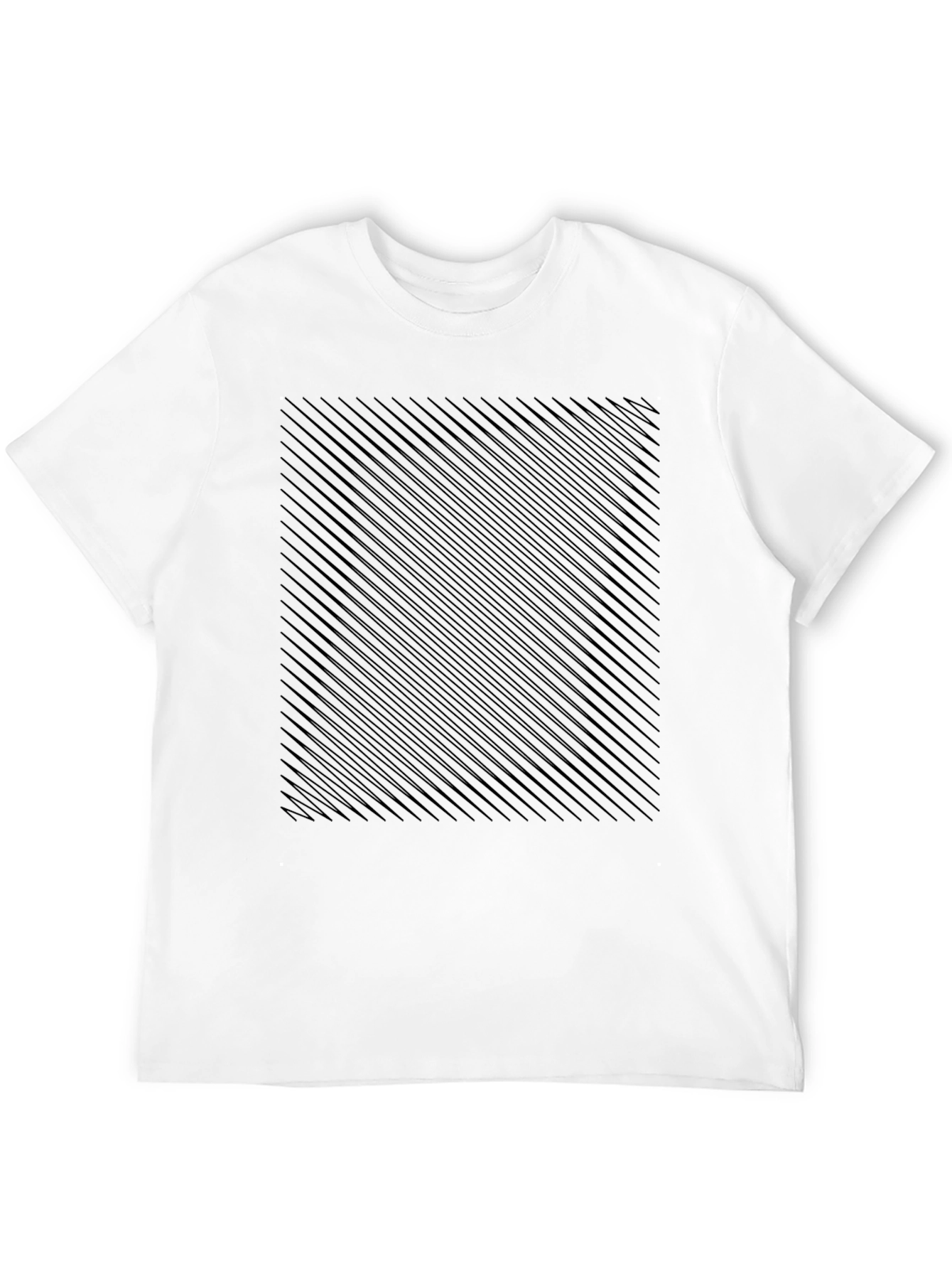Mens Black Tee with Abstract Line Pattern