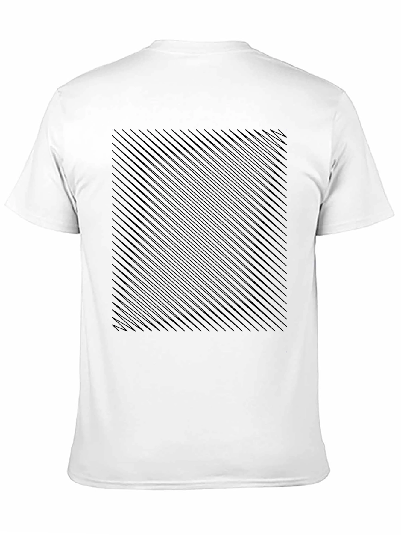 Mens Black Tee with Abstract Line Pattern