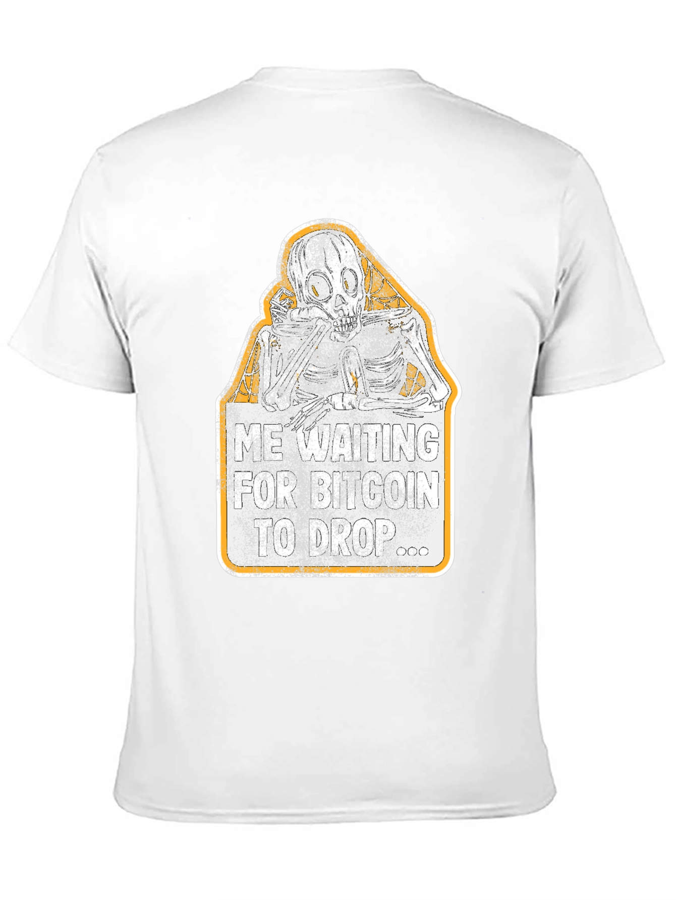 Bitcoin Crypto Investor Waiting Skeleton Graphic T-Shirt