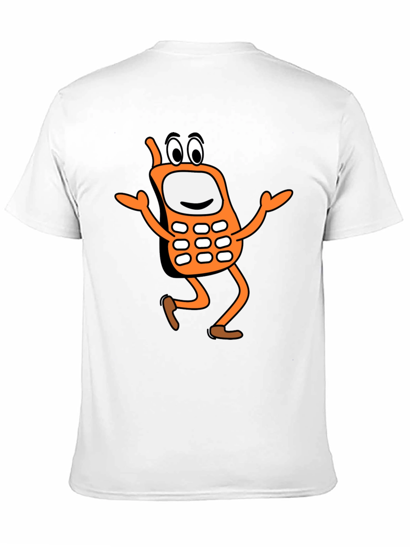 Funny Cartoon Cell Phone Black T-Shirt