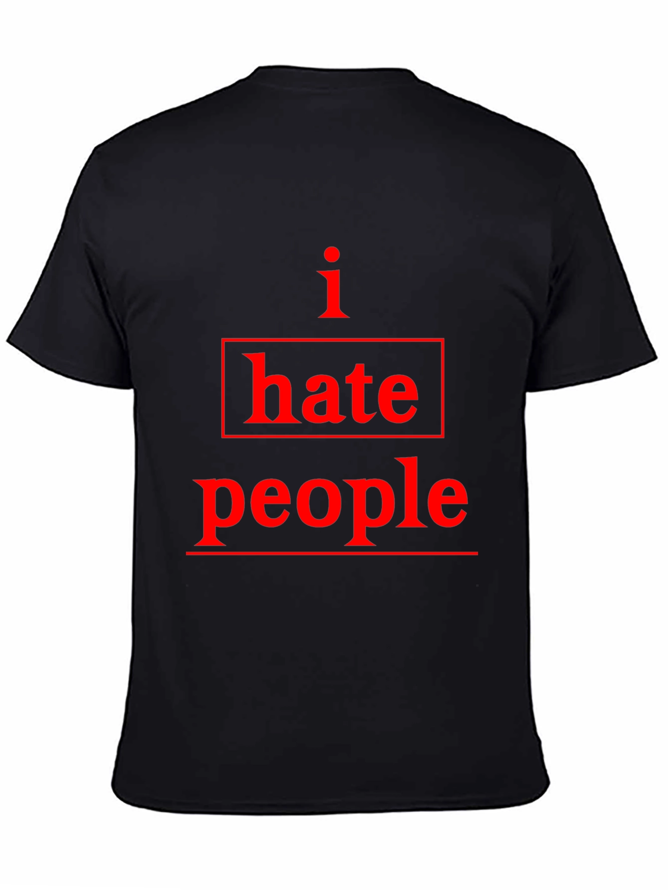 I Hate People Graphic Tee - Black Cotton T-Shirt