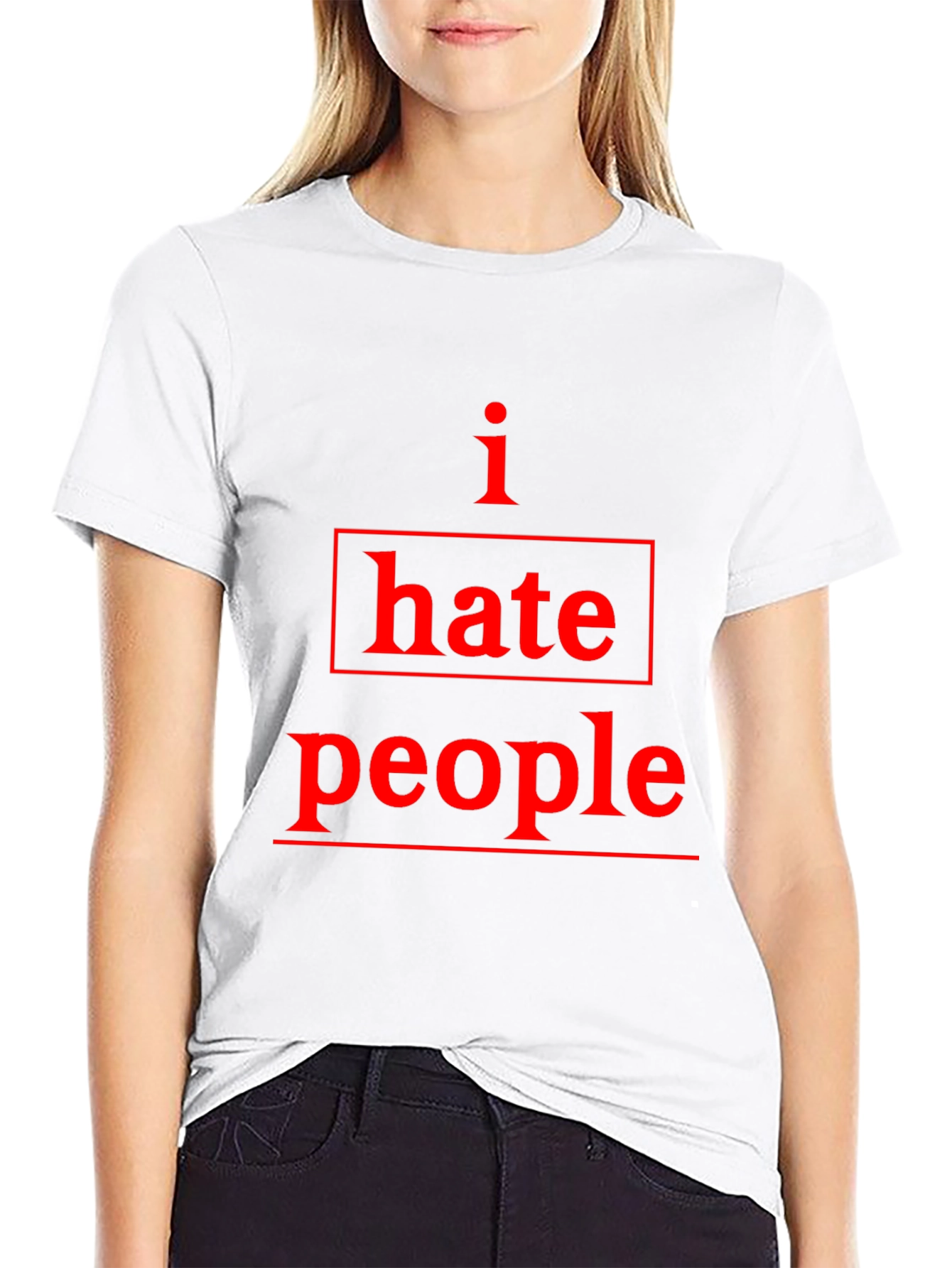 I Hate People Graphic Tee - Black Cotton T-Shirt