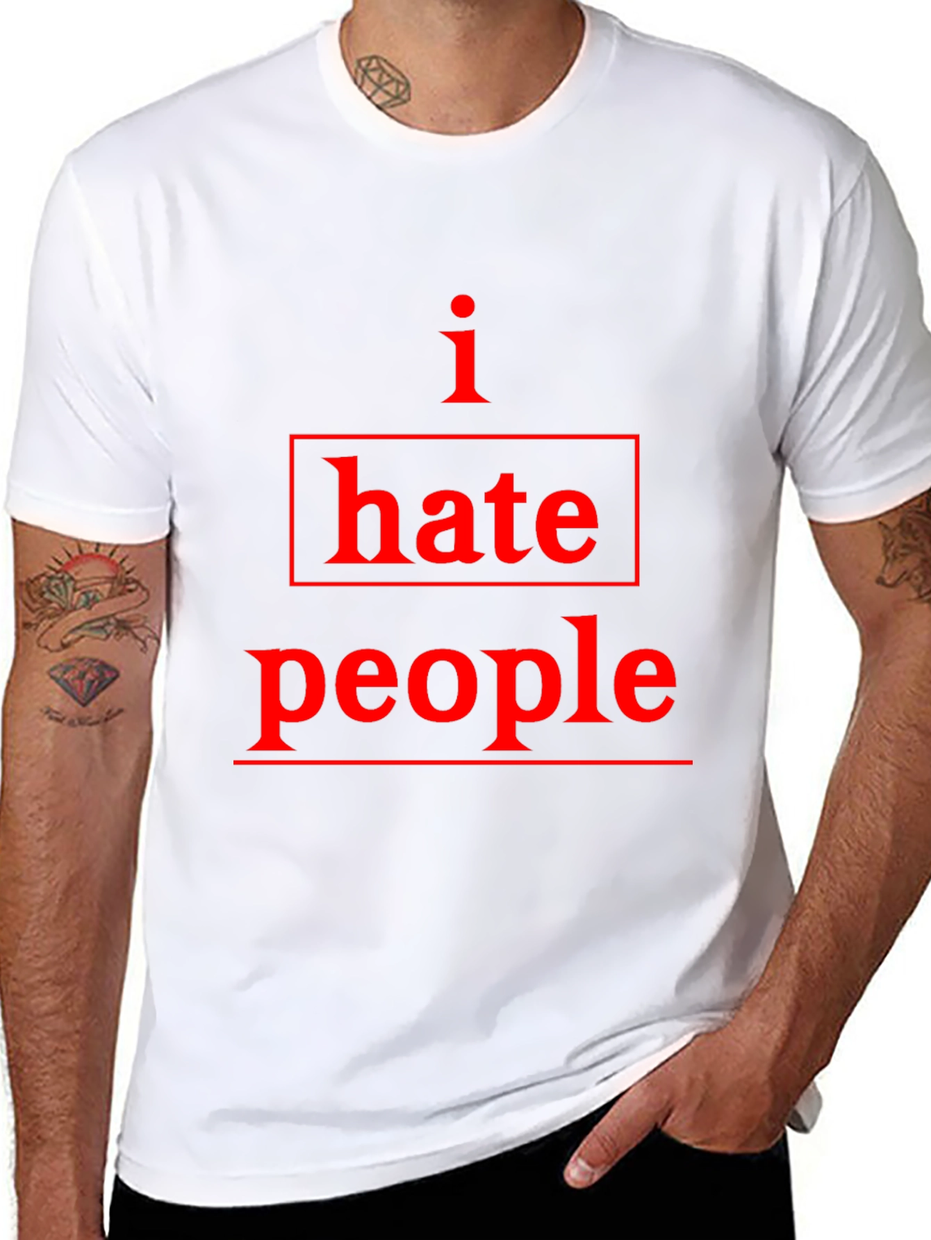 I Hate People Graphic Tee - Black Cotton T-Shirt