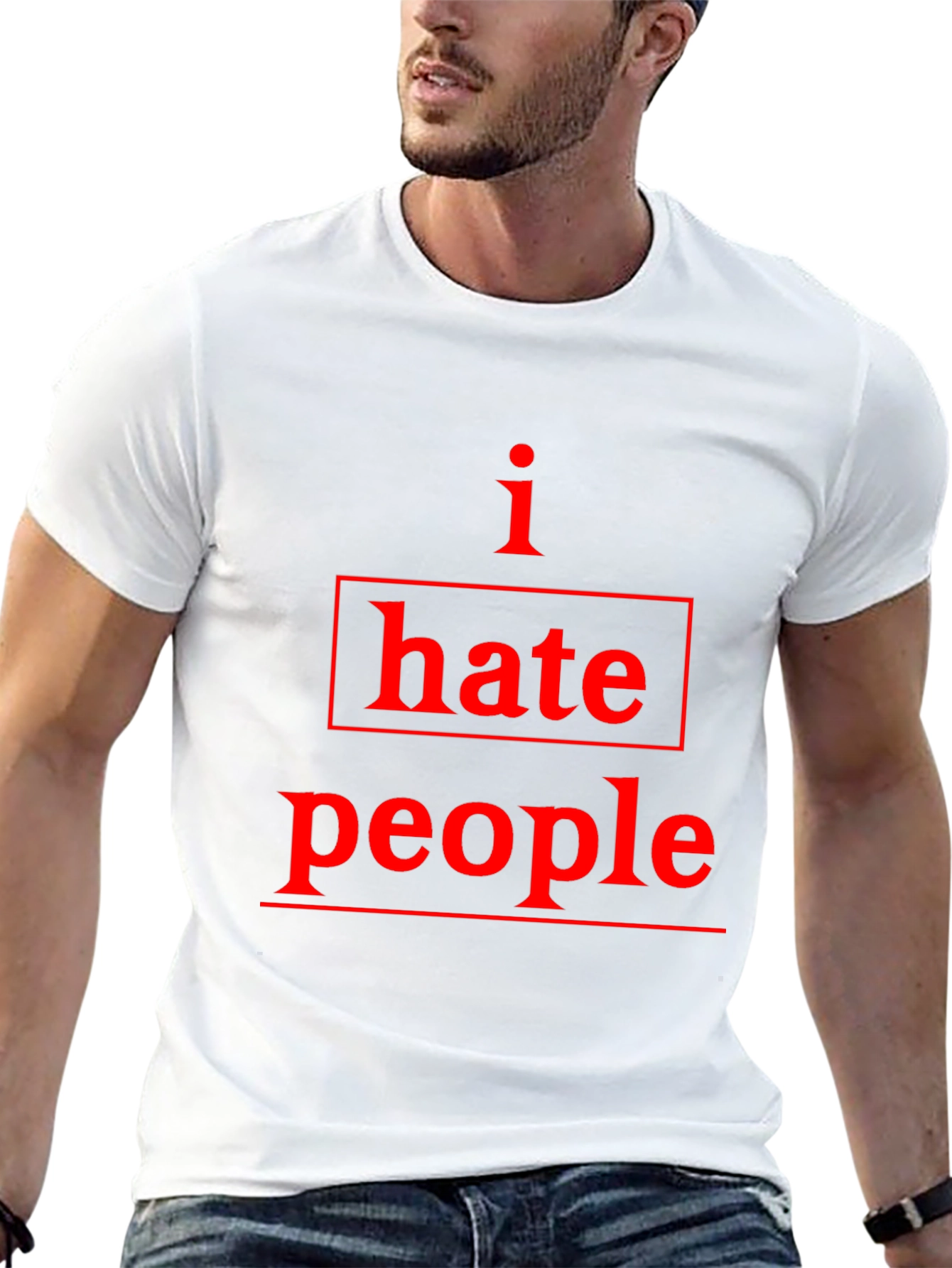 I Hate People Graphic Tee - Black Cotton T-Shirt