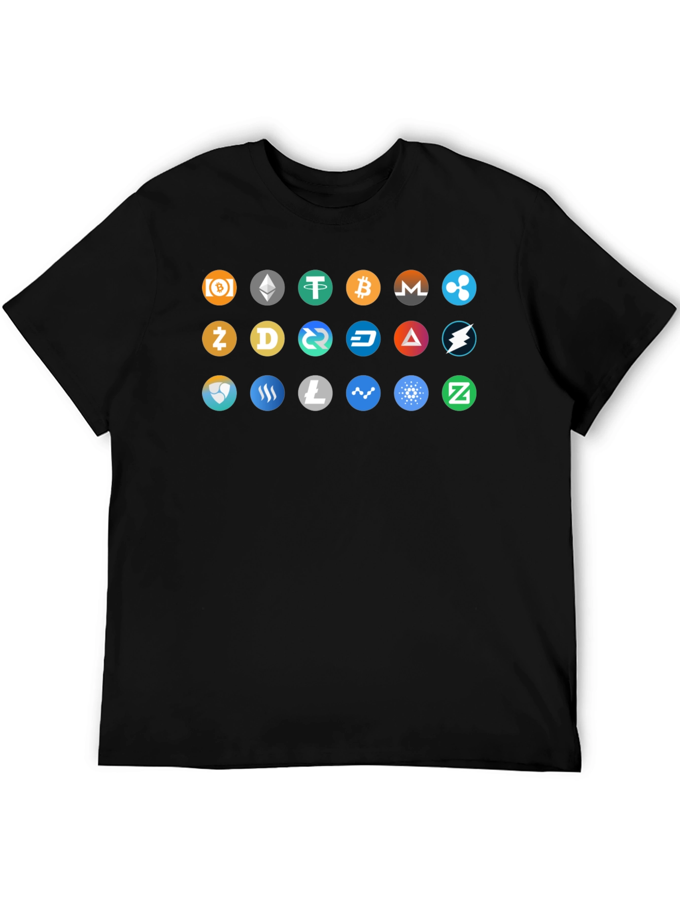 Crypto Currency Icons Black T-Shirt