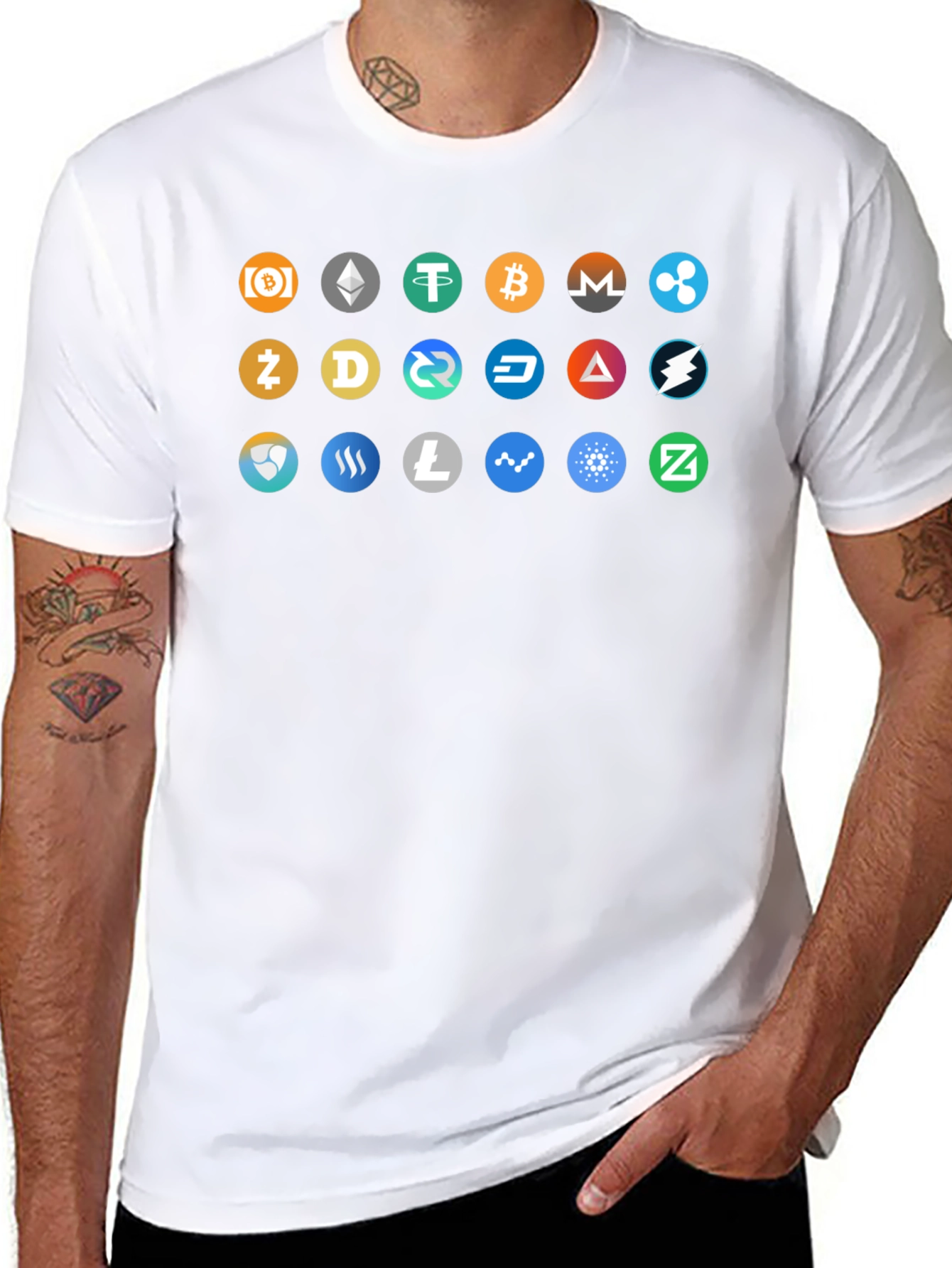 Crypto Currency Icons Black T-Shirt