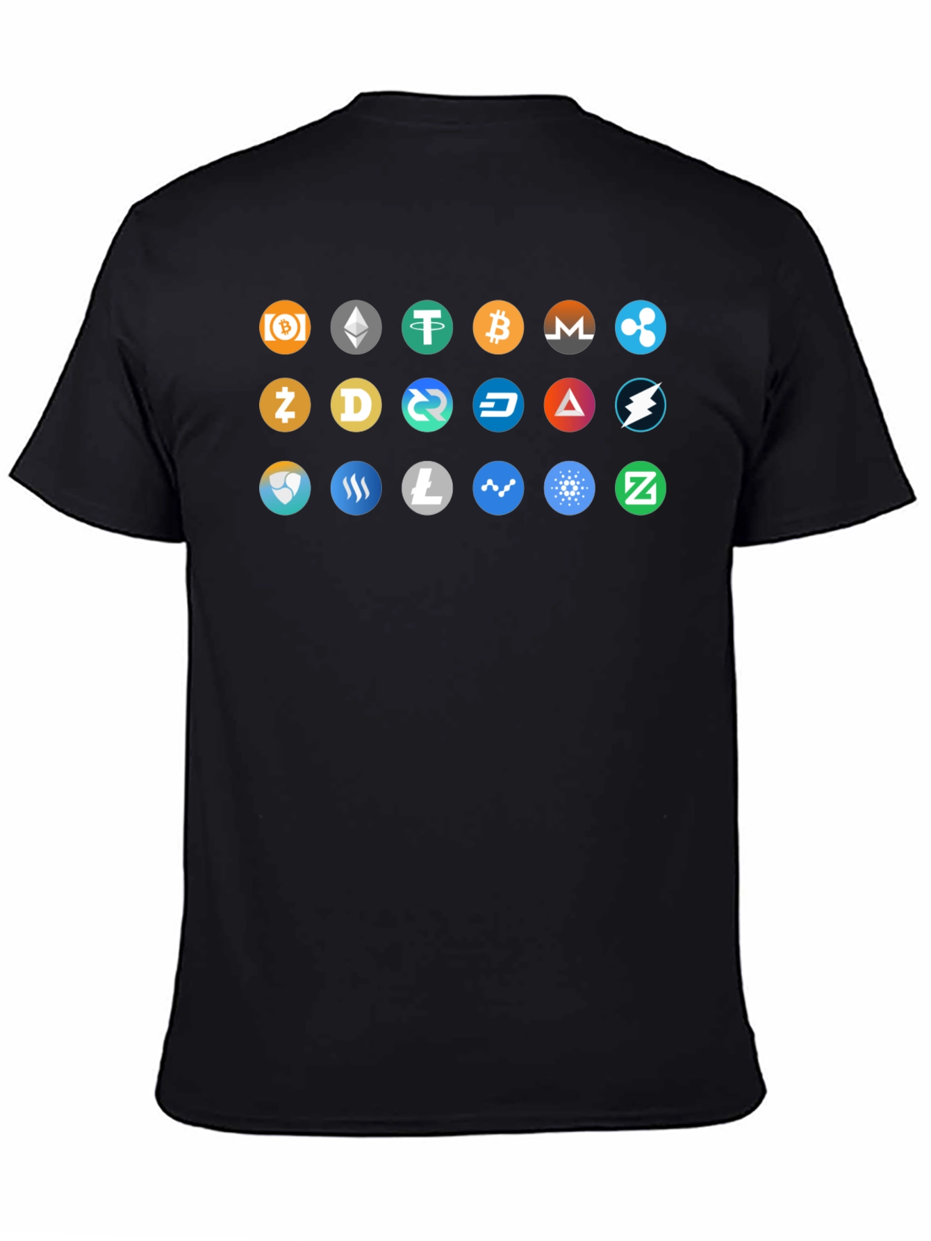 Crypto Currency Icons Black T-Shirt
