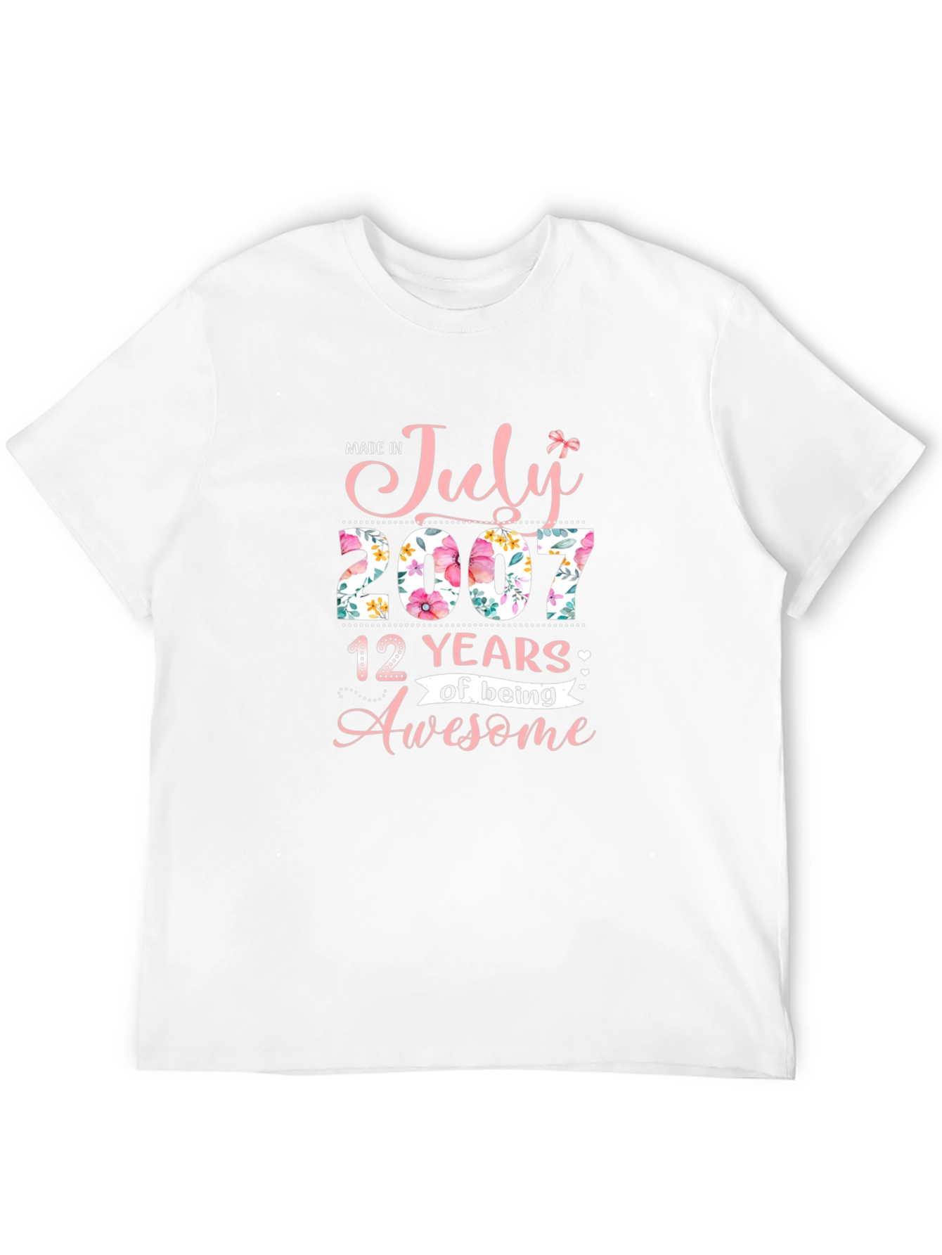 Made in July 2007 Floral T-Shirt